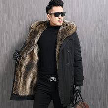 Load image into Gallery viewer, 2019 Real Fur Coat Men Jacket Raccoon Fur Liner Hooded Parka Warm Parkas Mens Winter Jackets Chaqueta Hombre 57-8206-2 YY574
