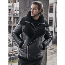 Load image into Gallery viewer, 2019 New Men's B3 Sheepskin Shearling Coat Motorcycle Men's Leather Jacket Fur Coat Thick Winter Coats