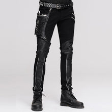 Load image into Gallery viewer, Devil Fashion Punk Leather Pants Men With Hip Holster Pocket Casual Vintage Halloween Stitched Casual Pants Men Tactical Pants