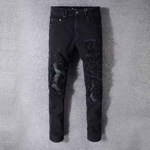 Devil Fashion Punk Leather Pants Men With Hip Holster Pocket Casual Vintage Halloween Stitched Casual Pants Men Tactical Pants
