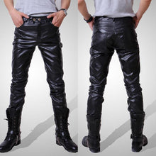Load image into Gallery viewer, 2019 New Men Joggers Male Trousers Casual Pants Men's New Fashion Autumn Winter Moto Biker Slim Fit Leather Long Pants M-3XL