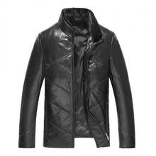 Load image into Gallery viewer, Brand Sheepskin Down Coat Men Slim Short Genuine Leather Jacket Stand Collar Winter Fleece Warm Casual Outerwear Plus Size 4XL