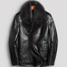 Load image into Gallery viewer, 100% Sheepskin Coat For Men Luxury High Quality Real Leather Jacket With Fur Winter Mens Jackets Thick Motorcycle Jacket Men 4XL