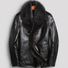 Load image into Gallery viewer, 100% Sheepskin Coat For Men Luxury High Quality Real Leather Jacket With Fur Winter Mens Jackets Thick Motorcycle Jacket Men 4XL