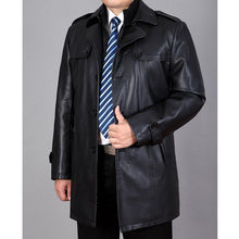 Load image into Gallery viewer, new 2019 arrival autumn&amp;winter real Leather thicked trench coat men,Leather jacket men,plus-size M-4XL