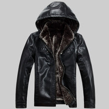 Load image into Gallery viewer, 5XL Winter Jackets Hoodies Men's Leather Fur Coats Motorcycle Jackets Waterproof Outwear Cashmere Tops Big Size High Quality