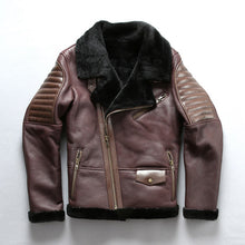 Load image into Gallery viewer, 2018 New Men Shearling Jacket B3 Flight Jacket Imported Wool Sheepskin Aviator Fur Coat Winter Russia Coats Free Shipping