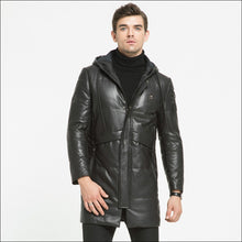 Load image into Gallery viewer, maylooks Men's Real Leather Motorcycle jacket  Hood winter coat Men Warm First layer sheepskin Leather casual  jackets HN244