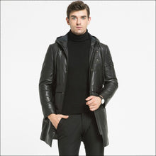 Load image into Gallery viewer, maylooks Men's Real Leather Motorcycle jacket  Hood winter coat Men Warm First layer sheepskin Leather casual  jackets HN244
