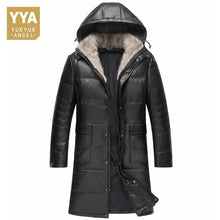 Load image into Gallery viewer, 100% Sheepskin Coat For Men Long Mens Genuine Leather Jacket Fur Collar Jackets Winter Thicken Zip Overcoat Large Size Coats 5XL
