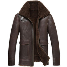 Load image into Gallery viewer, Lamb fur Fur one Men's Genuine Leather Sheepskin Jacket Winter Leather Coat High Quality Men shearling coat