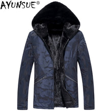 Load image into Gallery viewer, AYUNSUE Parka Homme Winter Jacket Men Natural Mink Fur Liner Parkas Double-side Wear Luxury Camouflage Jacket LSY088316 MY1383