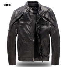 Load image into Gallery viewer, men Leather Jacket Cow Leather Winter Jacket Men Sheep coat men