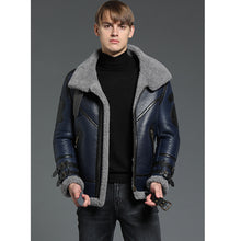 Load image into Gallery viewer, Men's Shearling Jacket Coat Men's Short Coat Men's Winter Warm Jacket